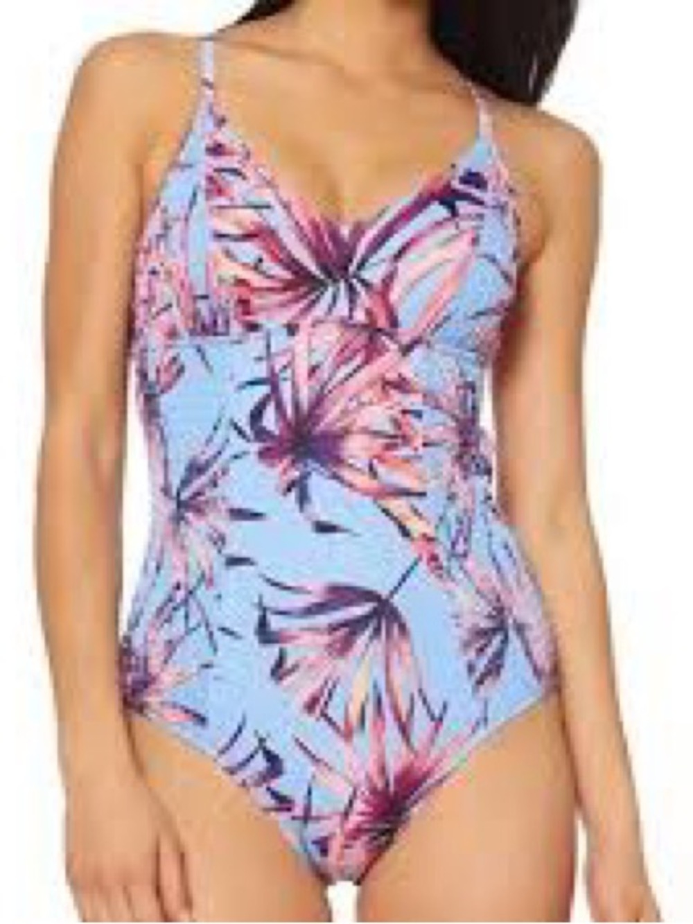 Jessica Simpson Lilac floral One-Piece Swimsuit NWT